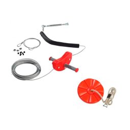 Set tiroliana 30 m + leagan disc - diverse culori - rosu