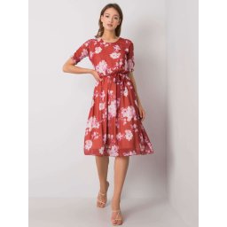 Rochie din caramida cu modele florale