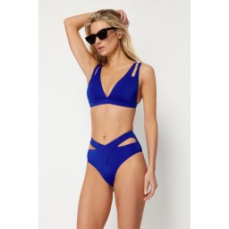 Trendyol Saks Cut Out/Windowed High Waist Regular Core Bikini Bottom
