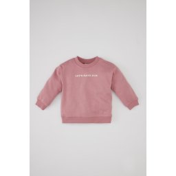 DEFACTO Baby Girl Crew Neck Printed Basic Sweatshirt