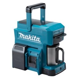 Aparat de Cafea Portabil Makita DCM501Z pentru Cafea Macinata sau Capsule de 60MM Capacitate 240ML Compatibil cu Acumulatori Li-Ion LXT/CXT Albastru/Negru