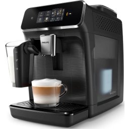 Espressor Cafea Automat Philips Seria 2300 EP2330/10 LatteGO 4 Tipuri de Bauturi Ecran Tactil Intuitiv SilentBrew Aplicatie HomeID Rasnita Ceramica Negru Mat