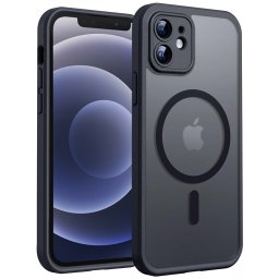Husa de protectie Techsuit PureFrost MagSafe compatibil cu iPhone 12, Negru Mat