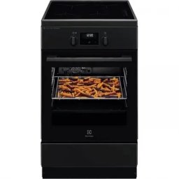 Aragaz electric LKI564266K, SteamBake, AirFry, Plita inductie, Booster, 58 l, Autocuratare catalitica, Ghidaj telescopic, 50x60 cm, Clasa A, Negru mat