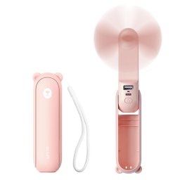 Mini Ventilatoare Jisulife Handheld Fan Life8 Portable USB Fan with Power Bank Function 2000mAh and Flashlight - Pink