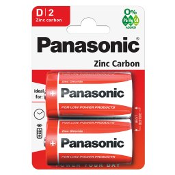 Baterii D R20 1.5V Zinc, Panasonic Economy, blister 2 buc.