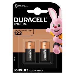 Baterii Litiu 3V CR123A 1400mAh, Duracell DL123A, Blister 2 bucati