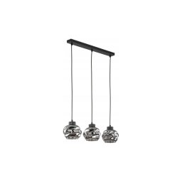 Lustră LED suspendată pe cablu ZULIA 3xE27/15W/230V negru / negru fumuriu