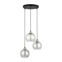 Lustru LED suspendat pe cablu DEVI 3xE27/15W/230V negru/transparent