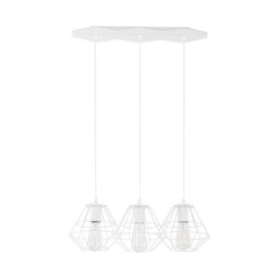 Lustră pe cablu DIAMOND 3xE27/60W/230V albă