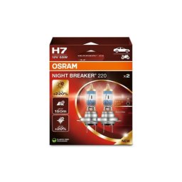 Set 2 becuri auto Osram H7 12V 55W Night Breaker +220% PX26d