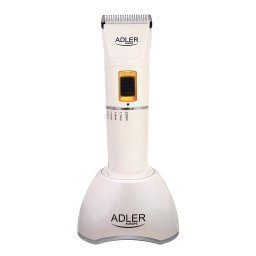 Masina de Tuns Profesionala Adler AD 2827 fara Fir Lame Ceramice cu Acumulator si Incarcator 40W Alb