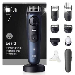 Trimmer Braun Seria 7 BT7540 40x Lungimi Waterproof Autonomie 120min Negru/Albastru