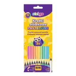 Creioane colorate Strigo pastel, 12 culori SSC183