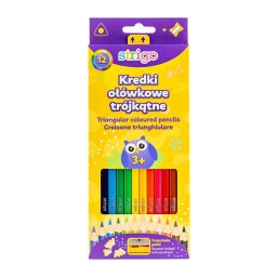 Creioane colorate Strigo cu ascutitoare, 12 culori SSC110
