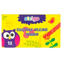 Creioane cerate Strigo JUMBO, 12 culori SSC029