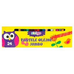 Creioane cerate Strigo pasteluri ulei Jumbo, 24 culori SSC030