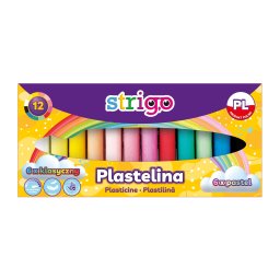 Plastilina Strigo, 12 culori ( 6 culori clasice + 6 culori pastel) SSC333