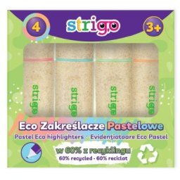 Set 4 evidentiatoare Strigo Eco-Friendly, PASTEL SSC342