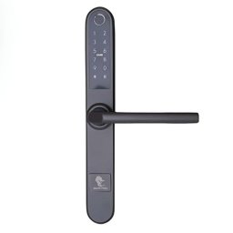 Încuietoare smart Smartpass MONACO TITAN pentru ușă lemn/PVC, amprentă, PIN, RFID, Bluetooth, WiFi, cheie mecanică, Alexa, SMP-MONACO-1TT-TI