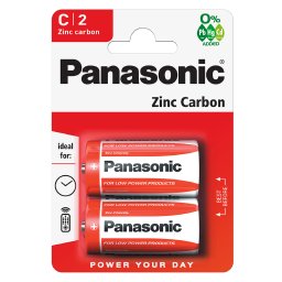 Baterii Panasonic Economy C R14 1.5V Zinc, blister 2 bucăți
