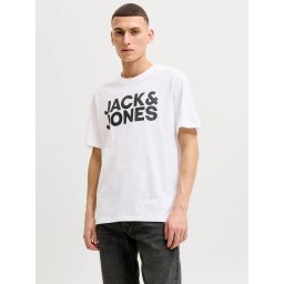 Jack & Jones Tricou simplu, barbati, din 100% bumbac, Regular Fit, JJECORP, Alb (SELECTATI MARIMEA: S)