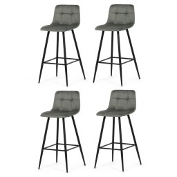 Set de scaune de bar B-X7015 GRN2, 4 buc., verde