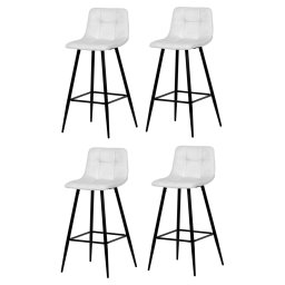 Set de scaune de bar B-X7015 WT2, 4 buc., alb