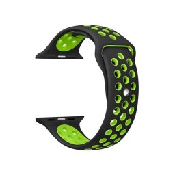 Curea sport Apple Watch 42mm Series 1,2,3,4 sau 5 de 44mm silicon negru cu verde