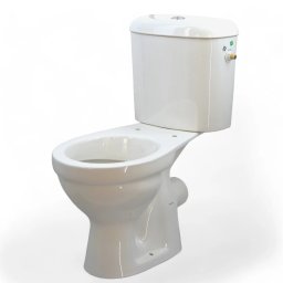 Set vas WC compact, rezervor ceramica, iesire laterala Mila Easil, Alb,