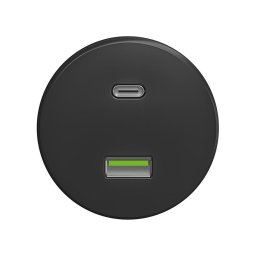Reblig - Priză USB retro A+C, fără ramă, antracit