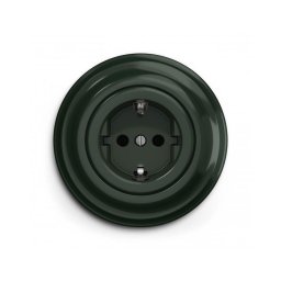 Reblig - Priză retro pentru locuință cu ramă SCHUKO 230 V/16 A, verde