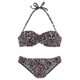 LASCANA Costum de baie două piese maro / negru / alb natural