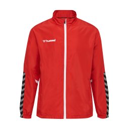 Hummel Geacă sport 'Authentic' gri închis / roșu / negru / alb