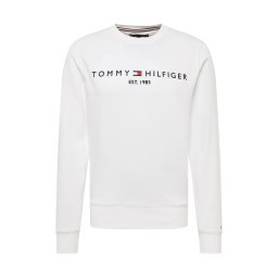 TOMMY HILFIGER Bluză de molton 'Logo Embroidery Flex' bleumarin / roșu / alb