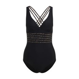 LASCANA Costum de baie întreg bej / maro / negru