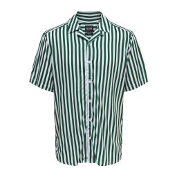 Only & Sons Cămașă 'Wayne' verde închis / alb
