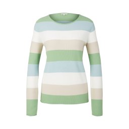 TOM TAILOR Pulover crem / albastru deschis / verde deschis / alb