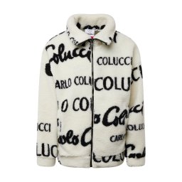 Carlo Colucci Jachetă fleece negru / alb murdar