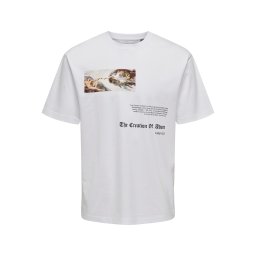 Only & Sons Tricou 'ONSApoh Life' albastru porumbel / maro caramel / negru / alb