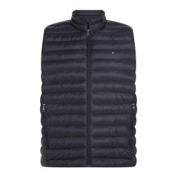 Tommy Hilfiger Big & Tall Vestă 'Plus Packable Flag Embroidery Padded Gilet' albastru închis