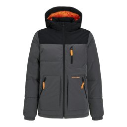 Jack & Jones Junior Geacă de iarnă 'JJEOtto' gri / portocaliu deschis / negru