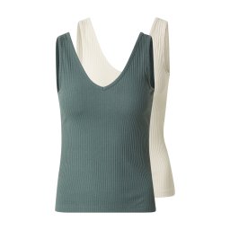 ABOUT YOU Top 'Sally' crem / verde închis