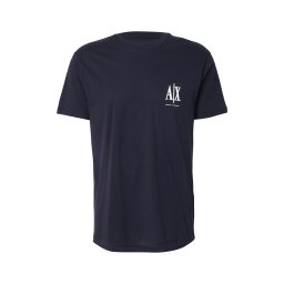 ARMANI EXCHANGE Tricou bleumarin / alb