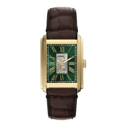 FOSSIL Ceas analogic 'Carraway' maro / auriu / verde