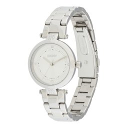 DKNY Ceas analogic 'Essential Mini' argintiu / alb perlat