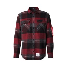 ALPHA INDUSTRIES Cămașă gri / sângeriu / negru / alb