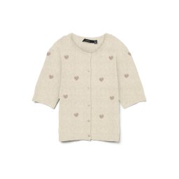VERO MODA Geacă tricotată 'VMDoffy Intarsia' bej / crem