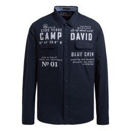 CAMP DAVID Cămașă bleumarin / alb