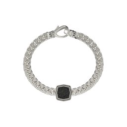 GUESS Brățară 'OCTAGON PAVE' negru / argintiu